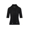 Fabiana Filippi Wool Polo Metal Beads In Black