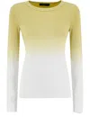 Fabiana Filippi Slim Fit Cotton Sweater With Shaded Print In Yellow