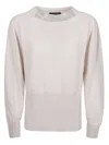 Fabiana Filippi Side Slits Sweater In Beige