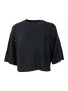 Fabiana Filippi Sequin-embellishment Ribbed Sweater In Black