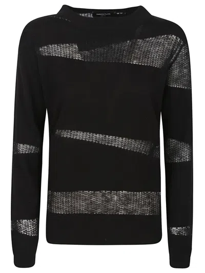 Fabiana Filippi Platinum Boat Neck Sweater In Black
