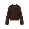Fabiana Filippi Wool Silk Cashmere Blend V Neck Sweater In Brown
