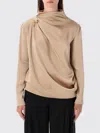 Fabiana Filippi Satin Draped Blouse With Jewel Detail In Multi