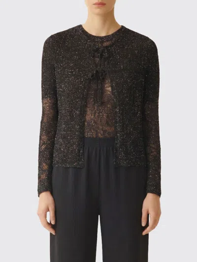 Fabiana Filippi Lurex Cardigan In Brown