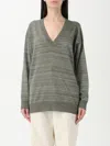 Fabiana Filippi Textured Green Sweater With Deep V-neckline In Green