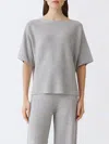 Fabiana Filippi Brilliant Cotton Boatneck Sweater In Grey