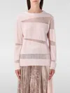 Fabiana Filippi Mohair Insert Long Sleeve Knit Sweater In Pink