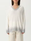 Fabiana Filippi Gradient Effect White Sweater With Deep V-neckline