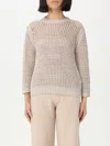 Fabiana Filippi Open Weave Knit Sweater With Relaxed Fit In Weiss