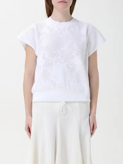 Fabiana Filippi Textured Cotton T-shirt In Weiss