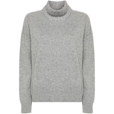 Fabiana Filippi Heather Grey Wool-silk Turtleneck Sweater