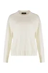 Fabiana Filippi Platinum Crew Neck Sweater With Filo Diamante In Neutral