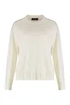 Fabiana Filippi Platinum Crew Neck Sweater With Filo Diamante In White