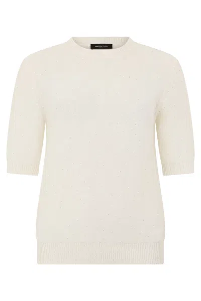 Fabiana Filippi Sweater Made Of Blended Cotton, Linen, And Polyester In Neutral