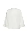 Fabiana Filippi Crewneck Plain Long-sleeved Top In Rafia