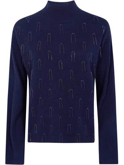 Fabiana Filippi Turtle Neck Sweater In Blue