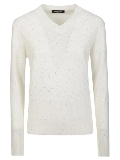 Fabiana Filippi V-neck Sweater In Beige
