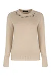 Fabiana Filippi Sweater With Round Neck In Wool Blend In Multi