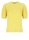 Fabiana Filippi Cotton Sweater With All-over Polka Dot Pattern In Yellow