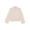 Fabiana Filippi Wool Turtleneck Sweater With Dropped Shoulders In Neutral