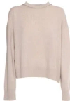 Fabiana Filippi Crew Neck Sweater With Sequin Trim Detail In Beige