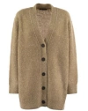 Fabiana Filippi Over Cardigan With Micro Sequins In Beige