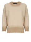 Fabiana Filippi Beige Cotton And Linen Sweater In Beige