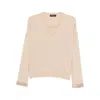 Fabiana Filippi Sequin-embellished V-neck Sweater In Pink