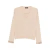 Fabiana Filippi Sequin-embellished V-neck Sweater In Pink