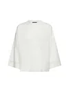 Fabiana Filippi Crewneck Plain Long-sleeved Top In Beige