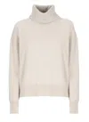 Fabiana Filippi Long-sleeved High-necked Sweater In Beige