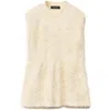 Fabiana Filippi Frayed-effect Viscose Sweater In Beige