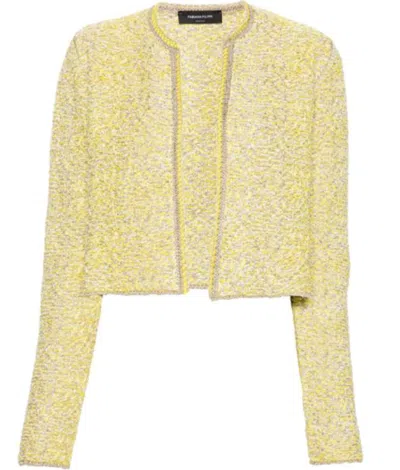 Fabiana Filippi Short Tweed Cardigan In Yellow