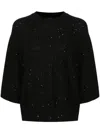 Fabiana Filippi Rib Trim Embellished Sweater In Black