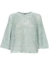 Fabiana Filippi Lightweight Open-knit Round Neck Knitwear In Blue