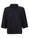 Fabiana Filippi Threequarters Sleeve Turtle Neck Sweater In Blue