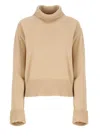 Fabiana Filippi Roll-neck Embellished Knitted Jumper In Brown