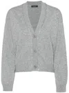 Fabiana Filippi Sequin-embellished Virgin Wool Blend Cardigan In Grey