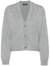 Fabiana Filippi Sequin-embellished Virgin Wool Blend Cardigan In Grey