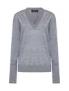 Fabiana Filippi Knitwear With V-neckline And Relaxed Fit In Grey