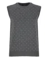 Fabiana Filippi Crystal-embellished Vest In Grey
