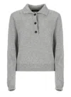 Fabiana Filippi Sequin Embellished Knitted Polo Jumper In Grey