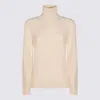 Fabiana Filippi Sequin Turtleneck Sweater Sweaters And Cardigans White In Neutral