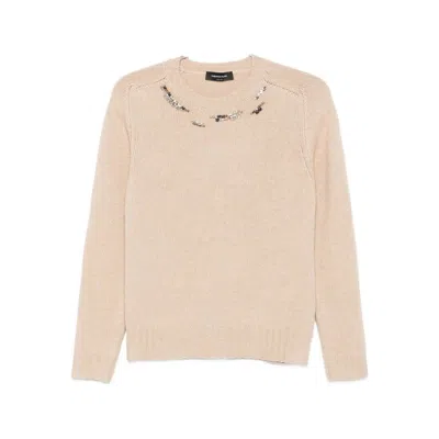Fabiana Filippi Sequin-embellished Crew-neck Sweater In Brown