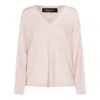Fabiana Filippi Sparkling V-neck Long Sleeve Knitwear In Pink
