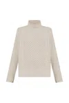 Fabiana Filippi Platinum Fisherman Sweater With Lurex In Nude