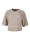 Fabiana Filippi Beige Cotton Knitwear In Pink