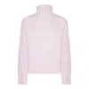 Fabiana Filippi Ribbed Turtleneck Knit Sweater Featuring Cuffs In Pink