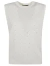 Fabiana Filippi Crystal Embellished Sleeveless Sweater In White