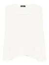 Fabiana Filippi Lightweight Knit V-neck Sweater With Ribbed Cuffs In White